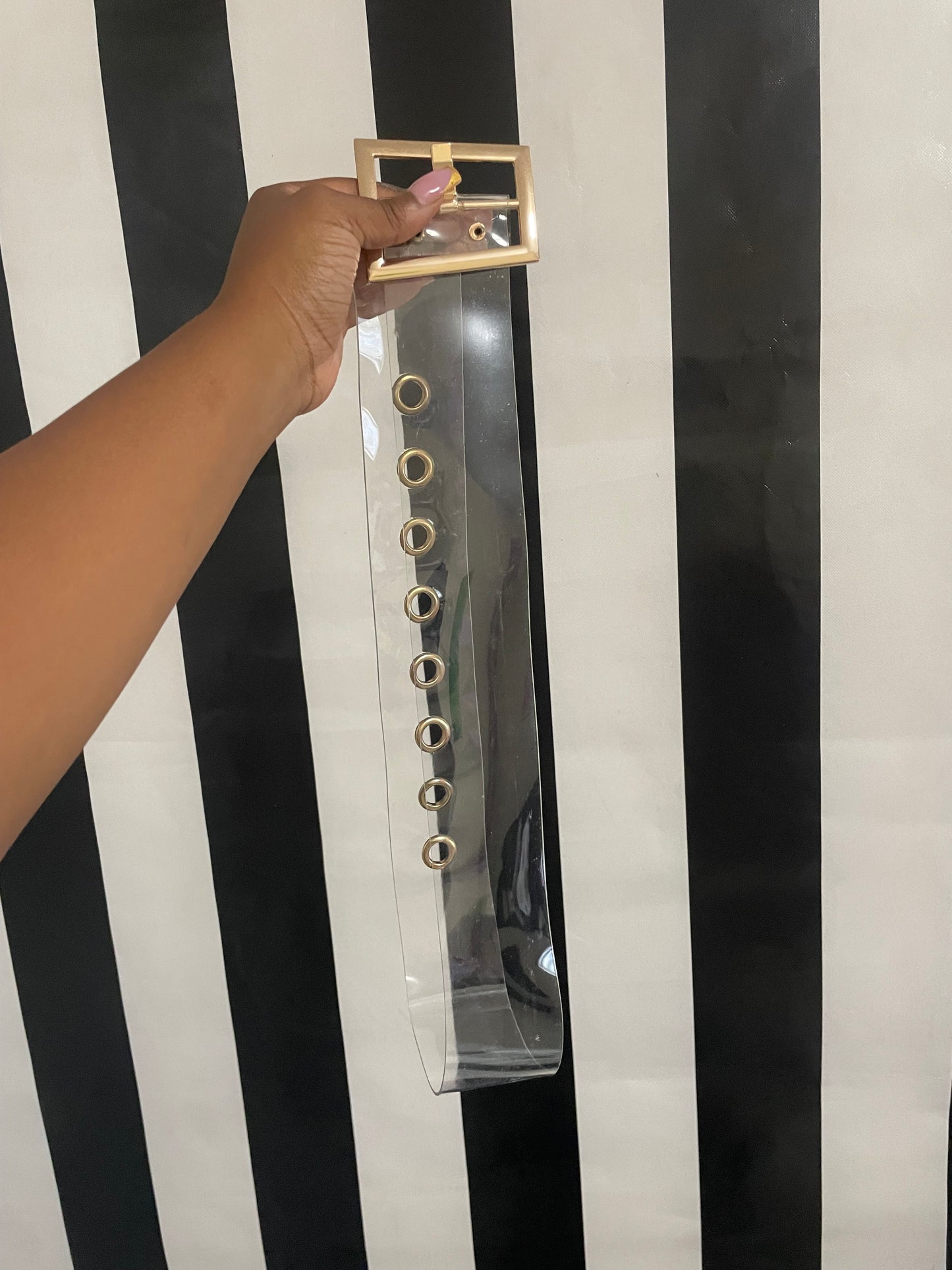 clear belt with buckle